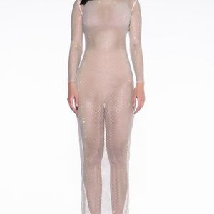 Crystal/Rhinestone Maxi Dress/Coverup size small